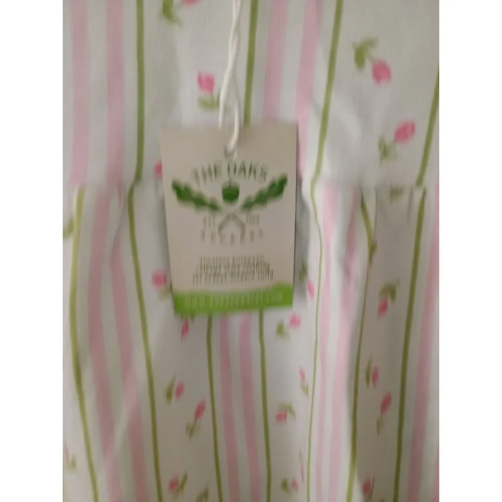 The Oaks Apparel Baby Girls Pink Striped Floral Long Sleeve Dress Size‎ 2Y